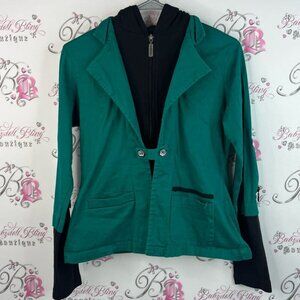 Schwiing blazer jacket coat sweater zip up green Elegant Teal Women's Blazer